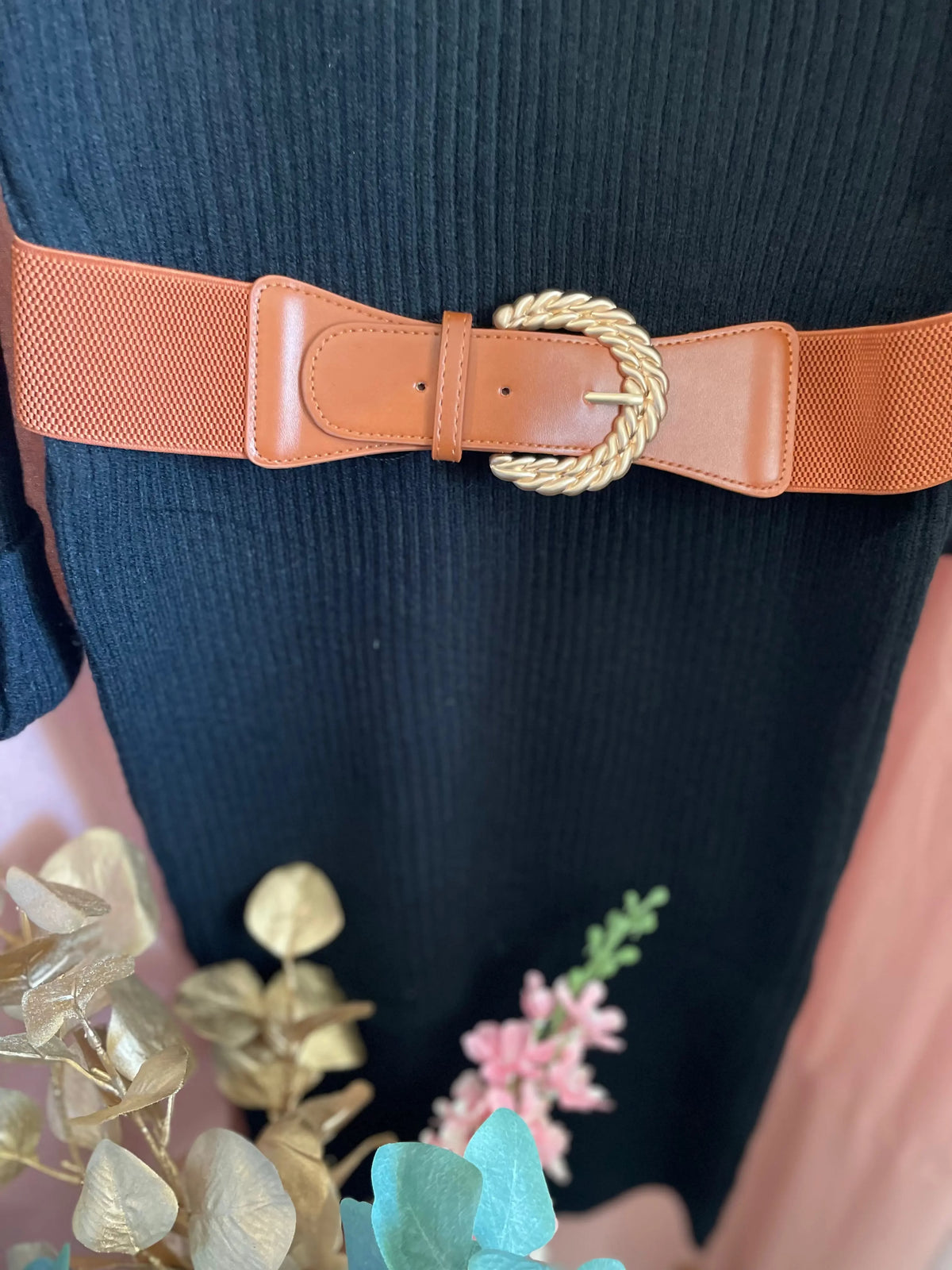 Ceinture marron large avec boucle - Luna M & P Accessoires