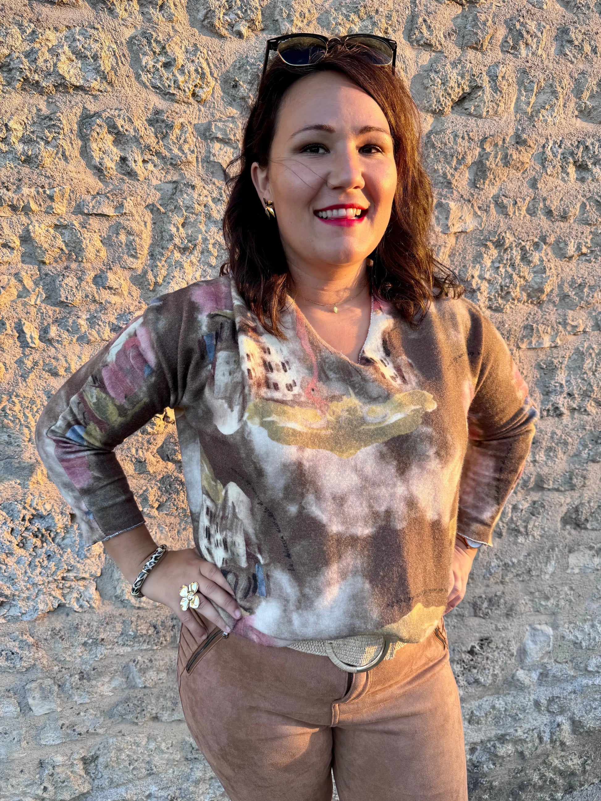 Pull imprimé en laine - Tanzanite LUIZACCO