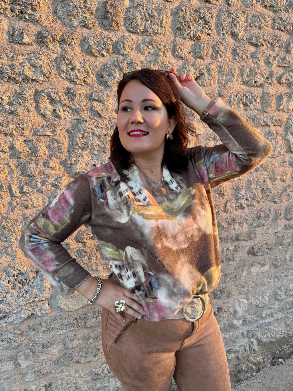 Pull imprimé en laine - Tanzanite LUIZACCO