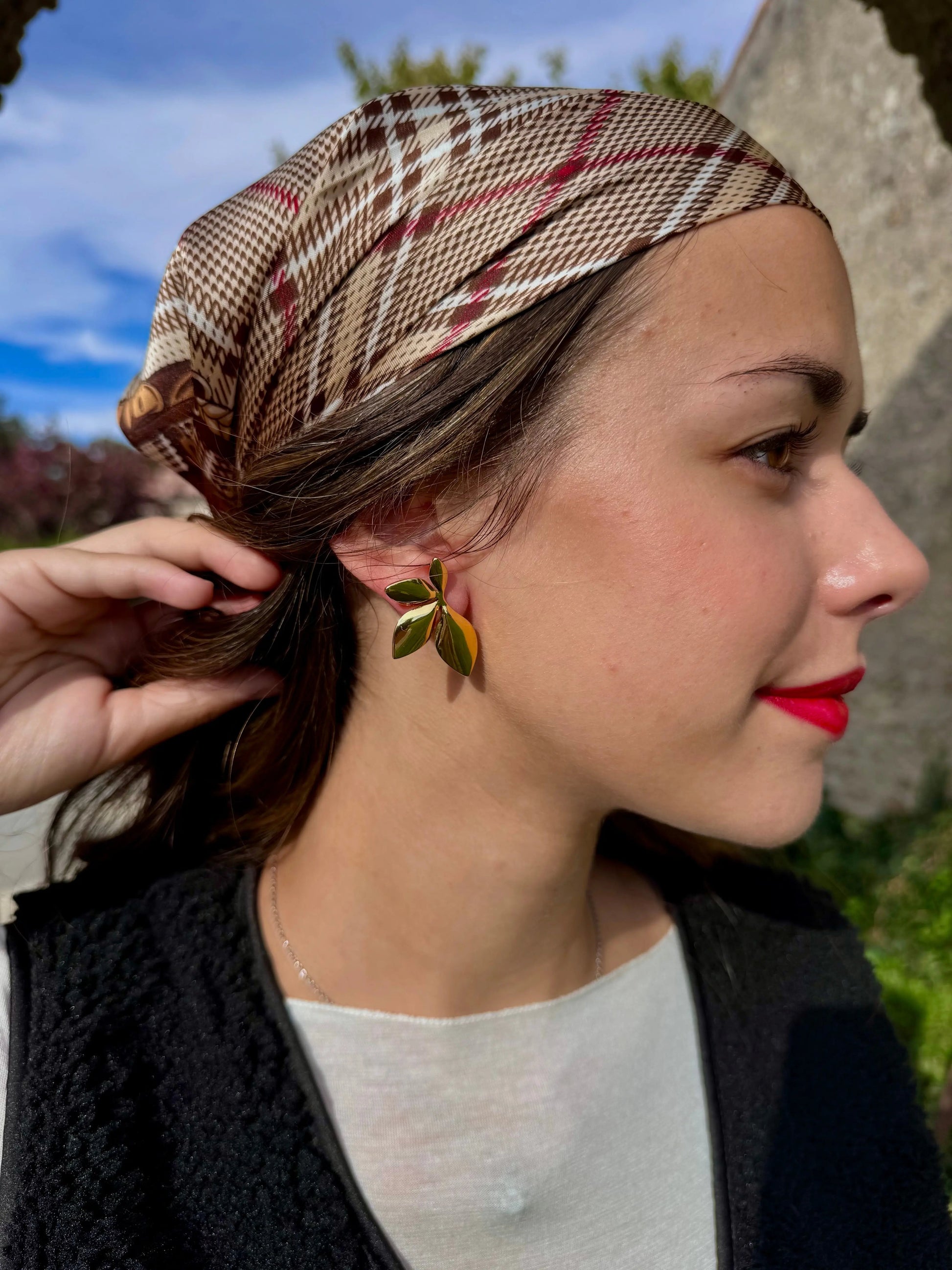 Boucles d’oreille feuilles - Narcisse COSMOS