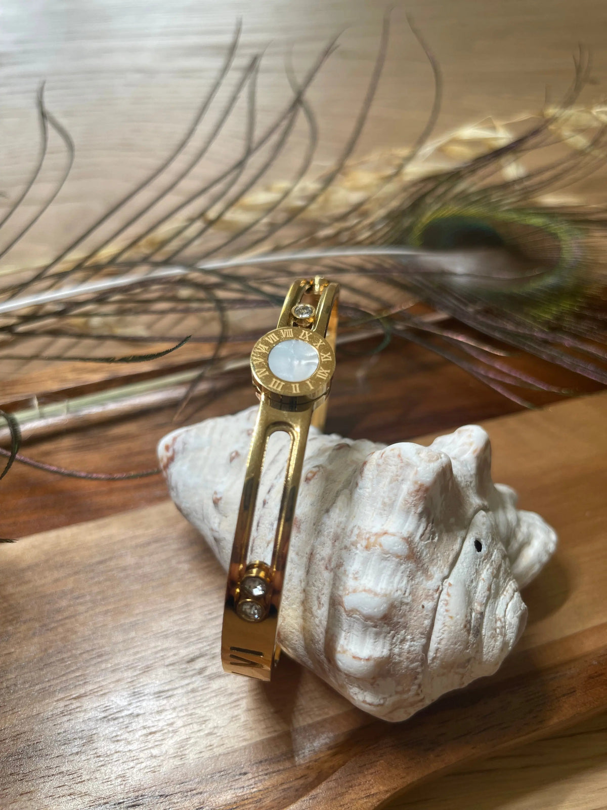 Bracelet jonc acier cadran - Tournesol COSMOS