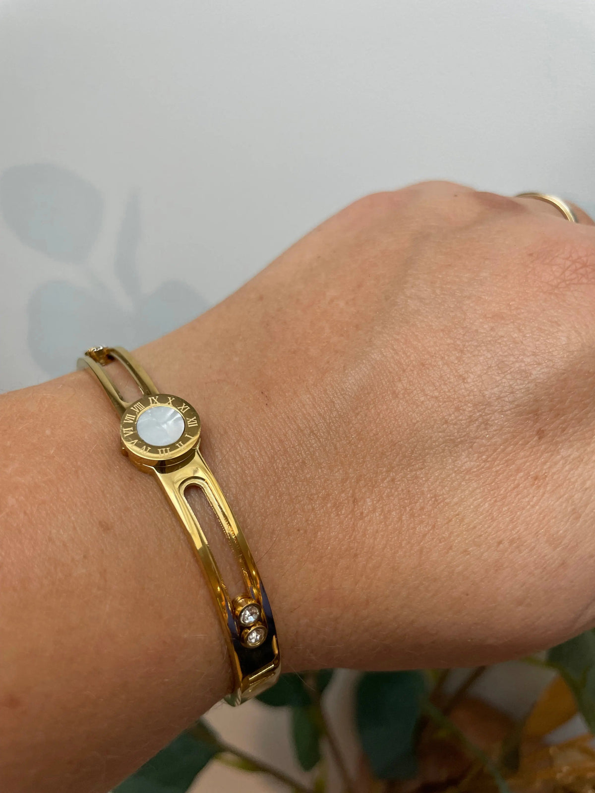 Bracelet jonc acier cadran - Tournesol COSMOS