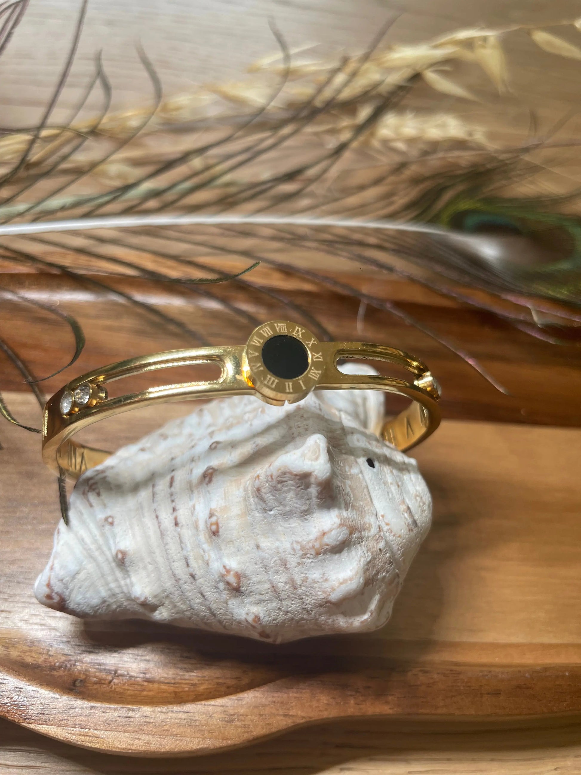 Bracelet jonc acier cadran - Tournesol COSMOS