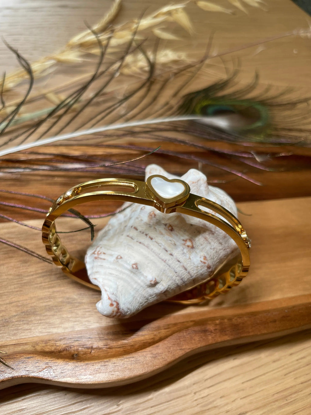 Bracelet jonc acier coeur - Jacinthe COSMOS