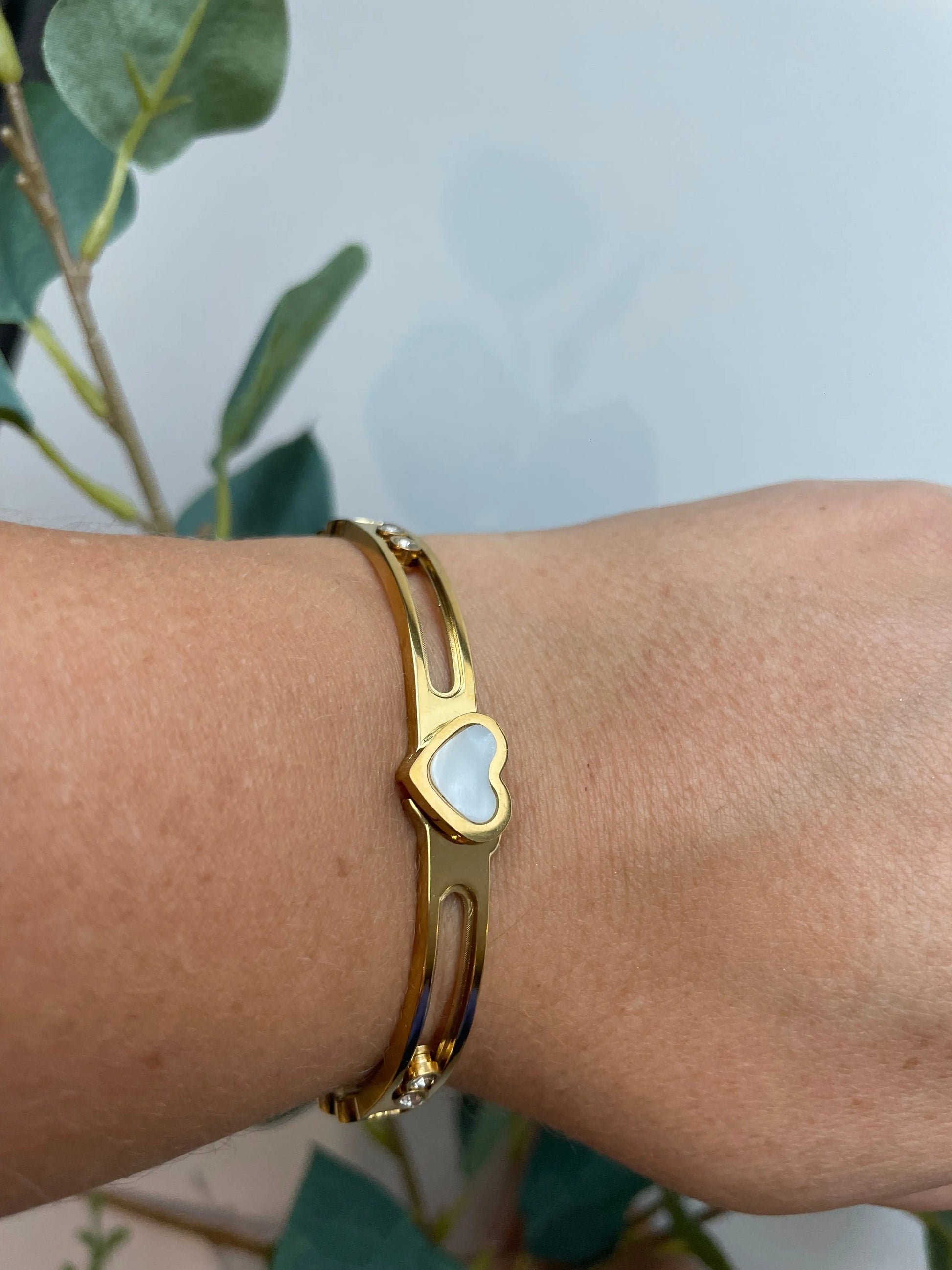 Bracelet jonc acier coeur - Jacinthe COSMOS