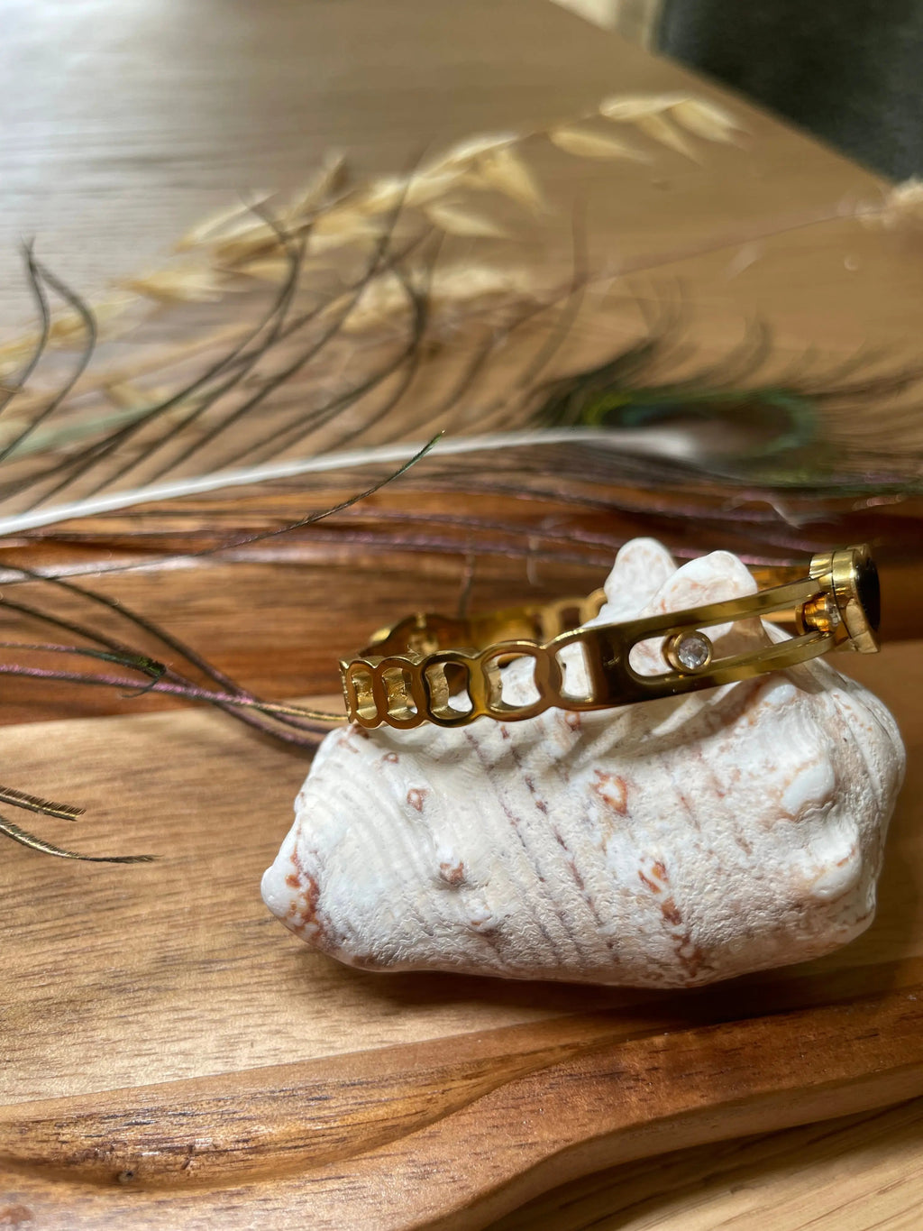 Bracelet jonc acier coeur - Jacinthe COSMOS