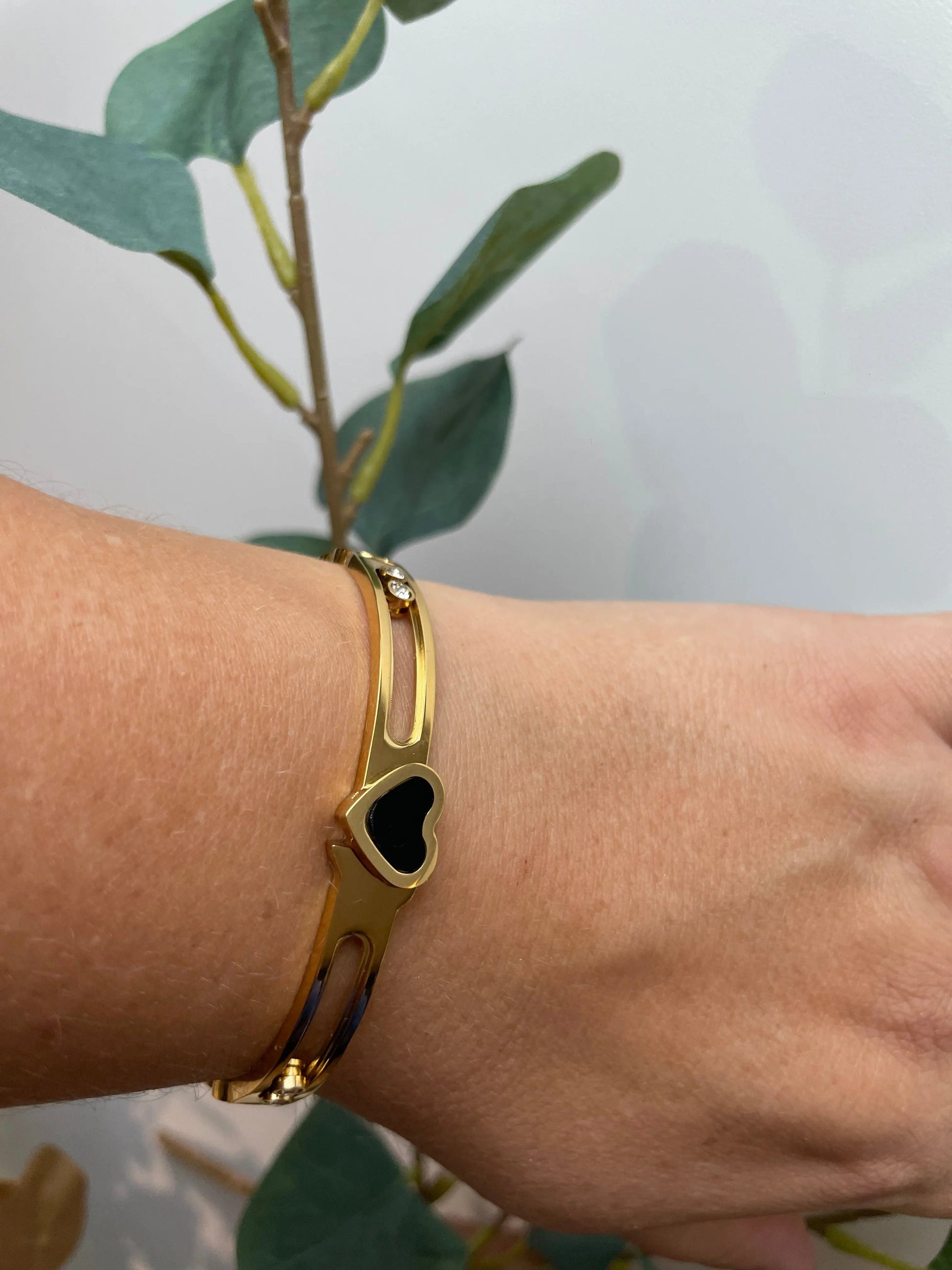 Bracelet jonc acier coeur - Jacinthe COSMOS