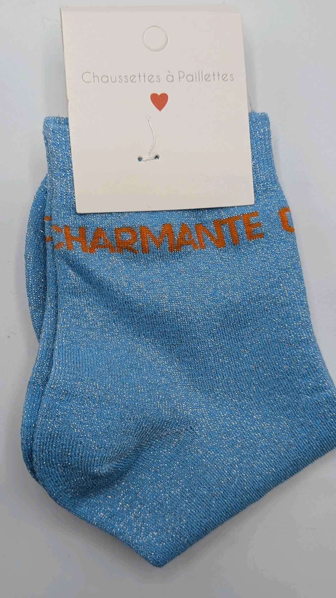 Chaussettes à paillettes bleues - Charmante