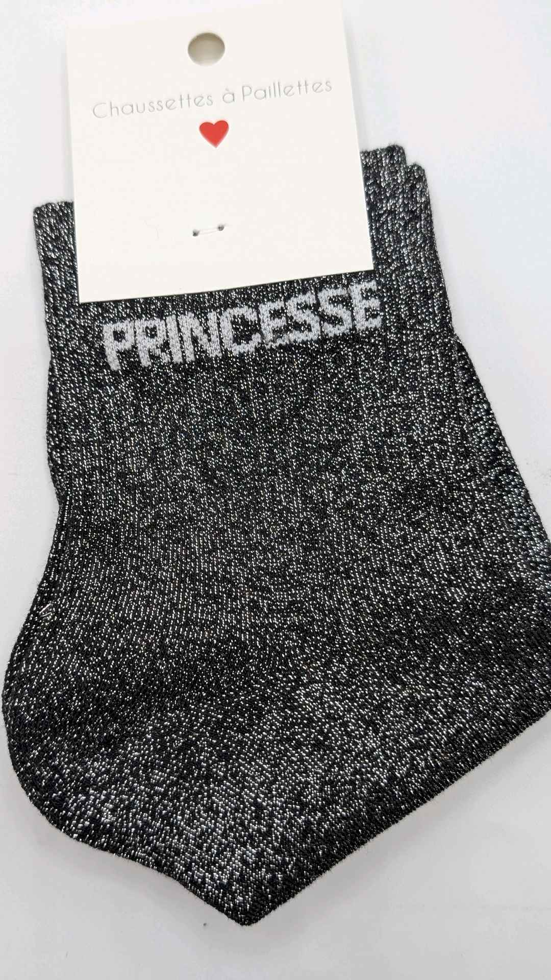 Chaussettes à paillettes noires - Princesse