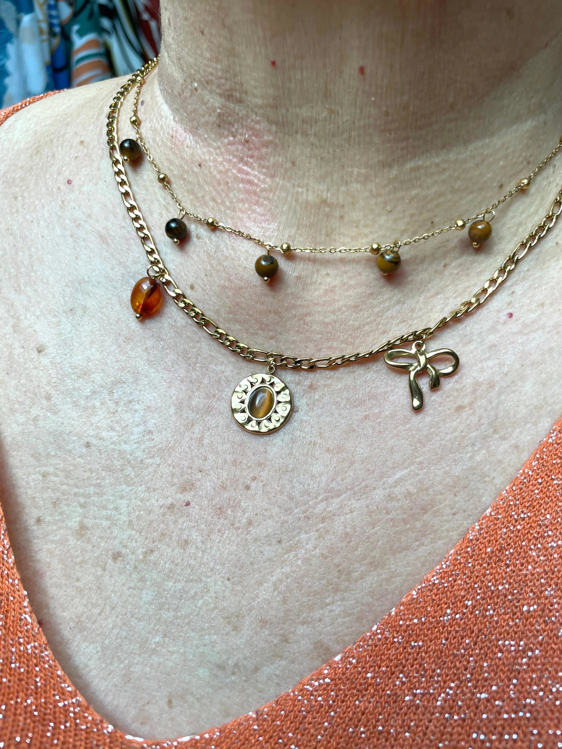 Collier pendentif breloques solaire - Orpin COSMOS