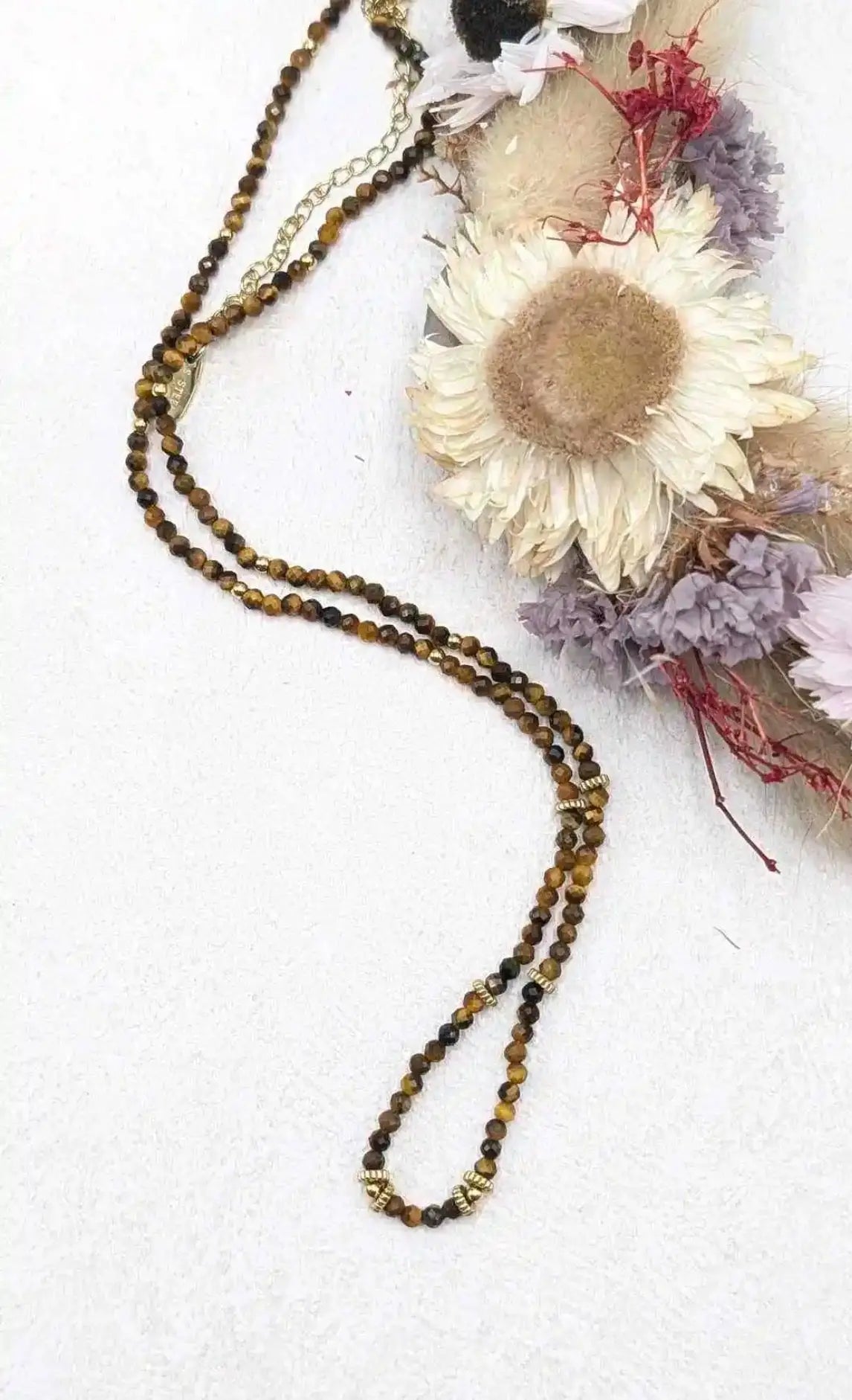 Collier de pierres fines œil du tigre - Emy