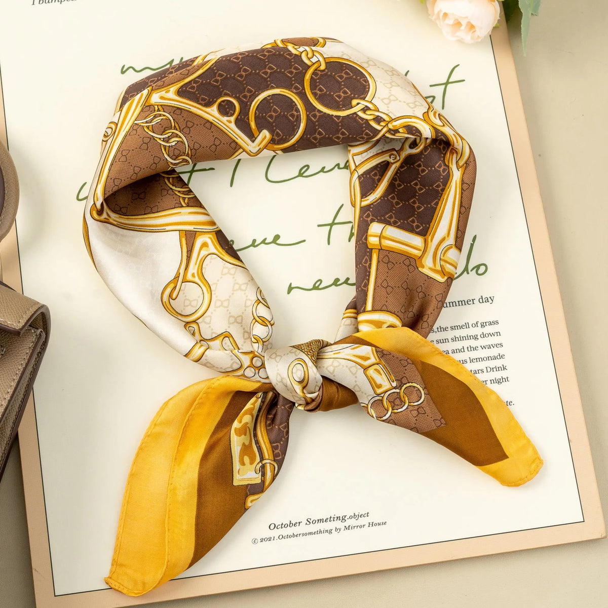 Foulard chaine et damier - Onagre COSMOS