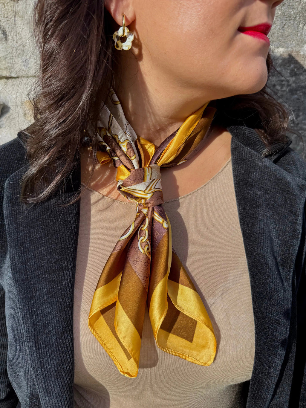 Foulard chaine et damier - Onagre COSMOS