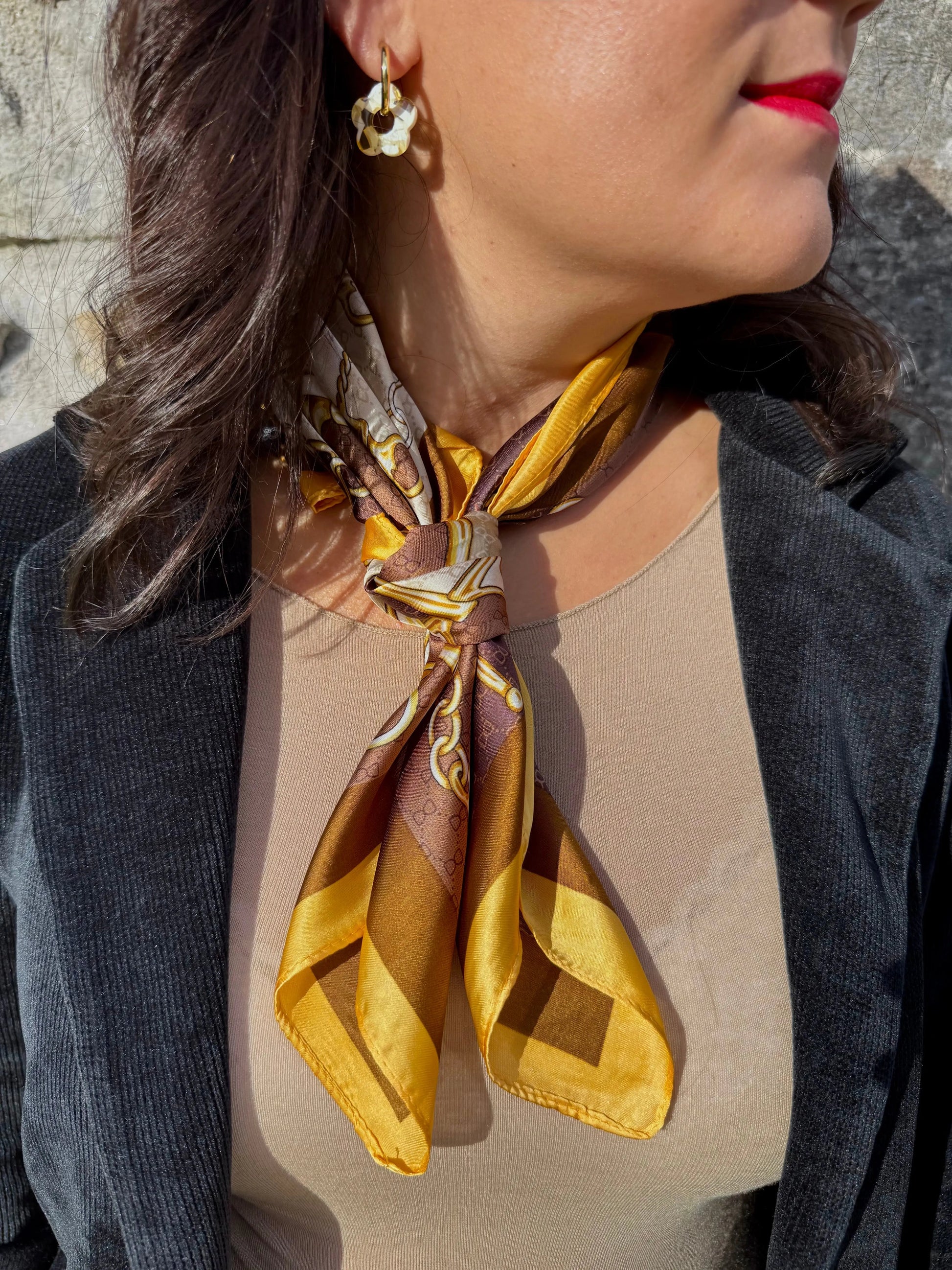 Foulard chaine et damier - Onagre COSMOS