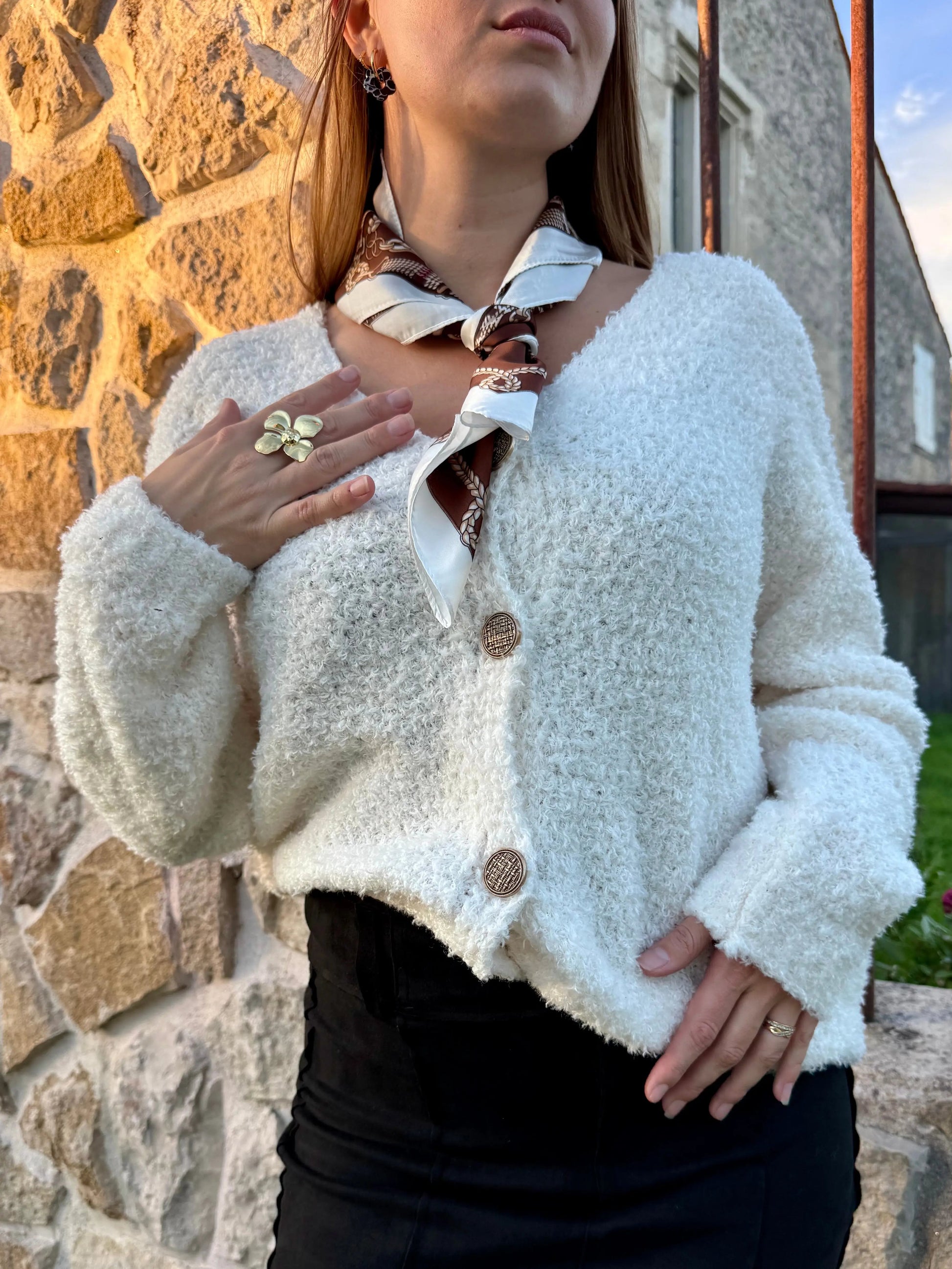 Gilet à manches longues mohair - Hématite LUIZACCO