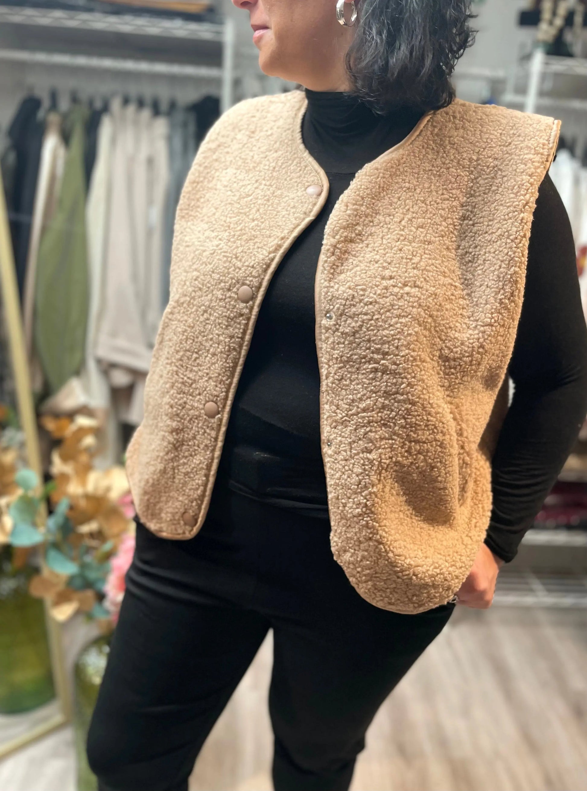 Gilet sans manche avec poche - Perle LUIZACCO