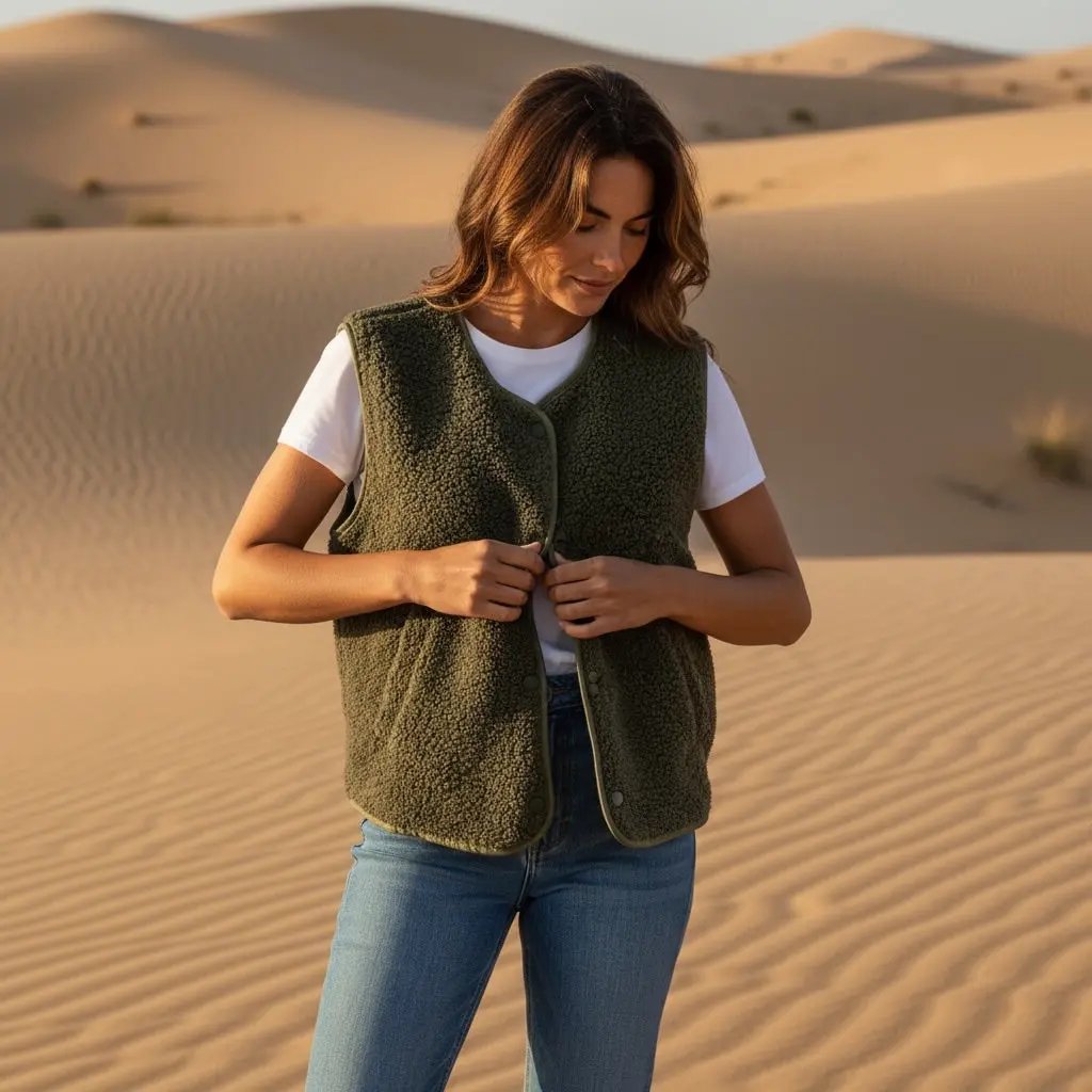 Gilet sans manche avec poche - Perle LUIZACCO