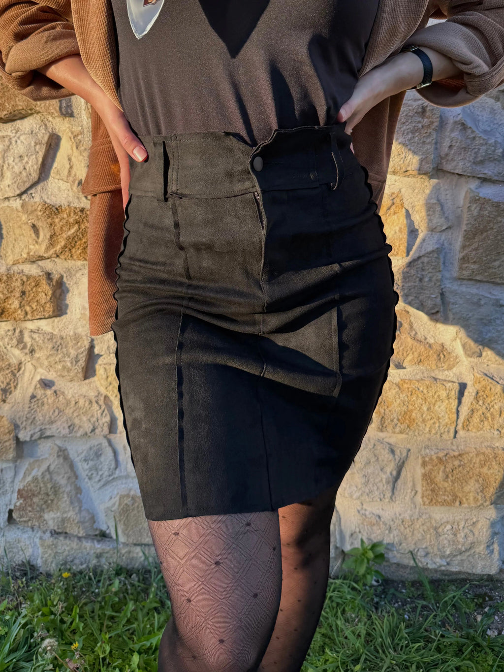 Jupe courte suédine - ONYX LUIZACCO