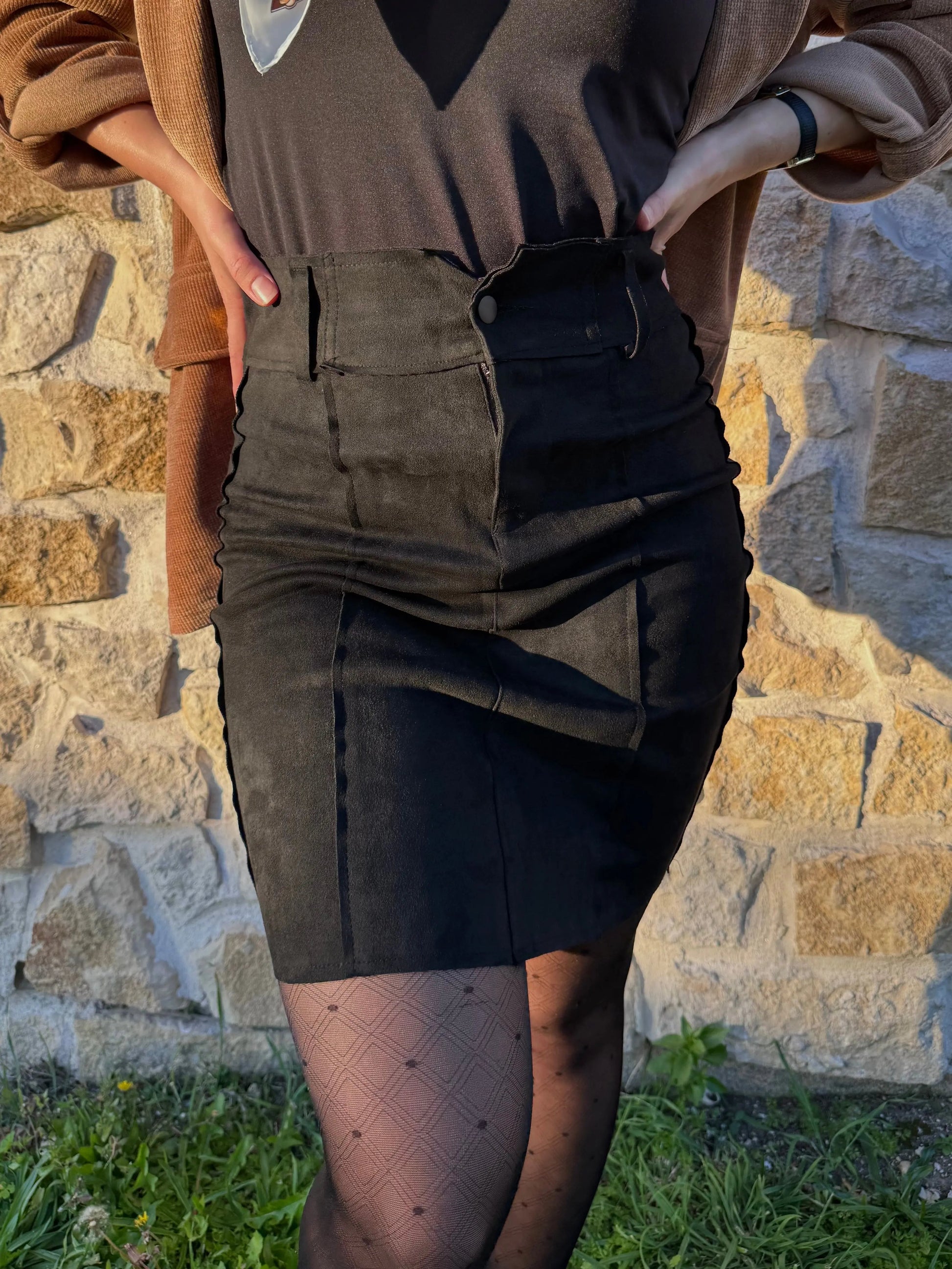 Jupe courte suédine - ONYX LUIZACCO