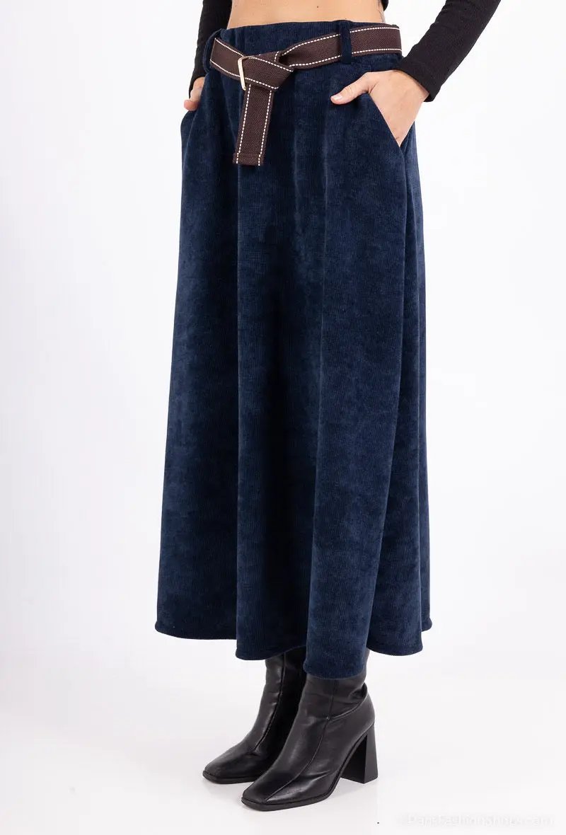 Jupe longue velours côtelée - Jade LUIZACCO