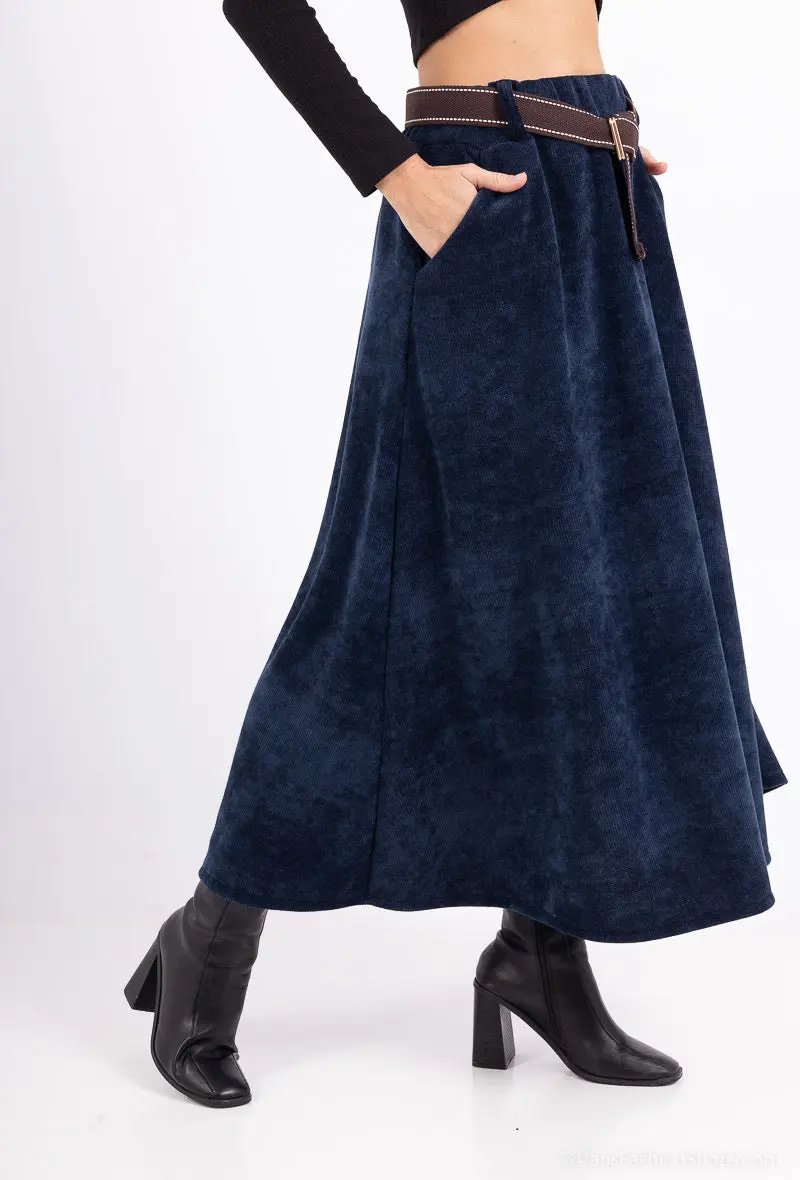 Jupe longue velours côtelée - Jade LUIZACCO