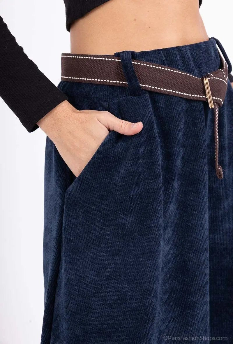 Jupe longue velours côtelée - Jade LUIZACCO