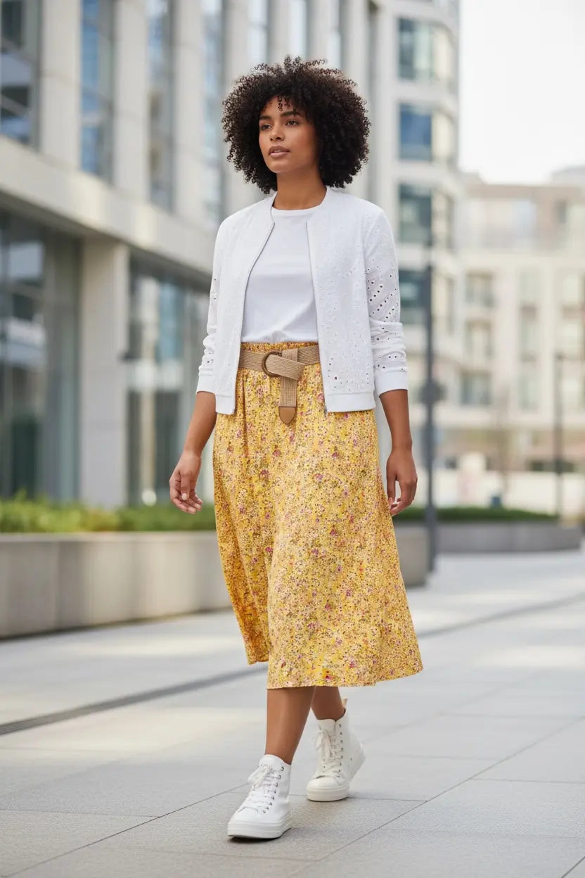 Jupe - Kalia jaune (Made in italy)
