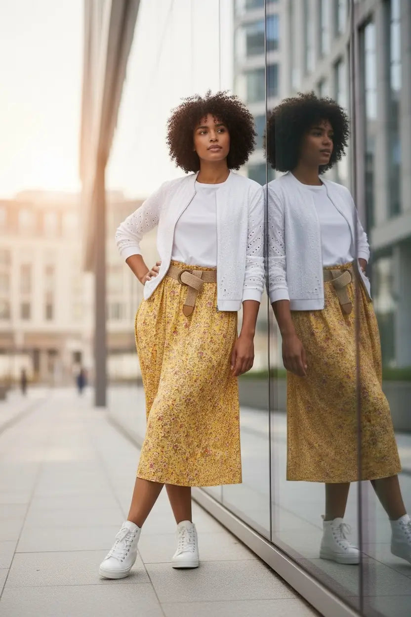 Jupe - Kalia jaune (Made in italy)