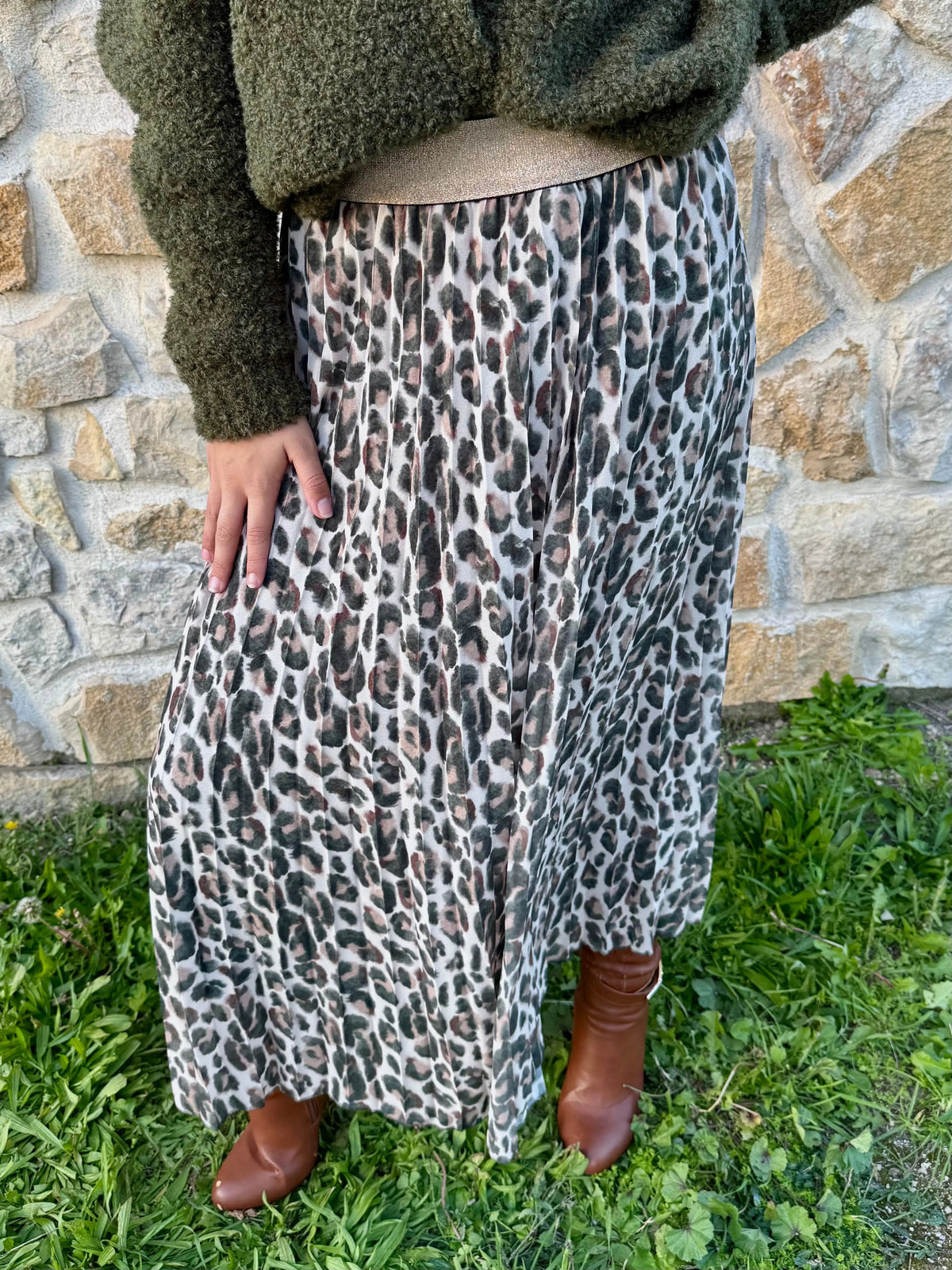 Jupe longue plissée - Nacre LUIZACCO