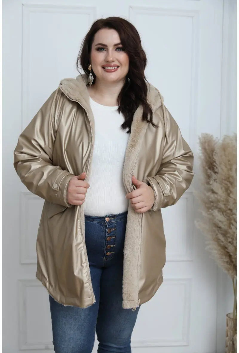 Manteau mohair et parka réversible gold - Lili
