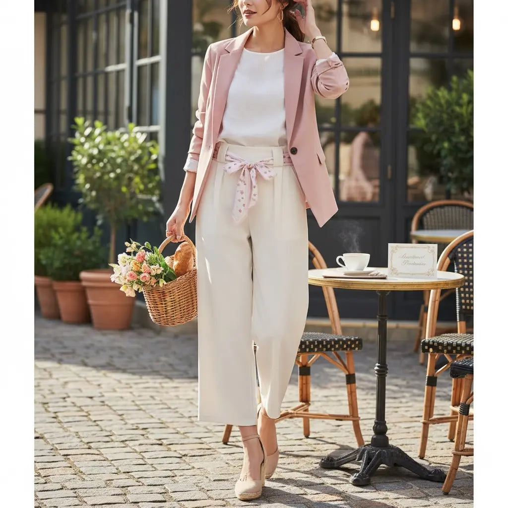 Pantalon chic en blanc - Angèle