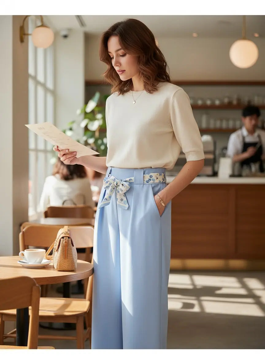 Pantalon chic en bleu - Angèle