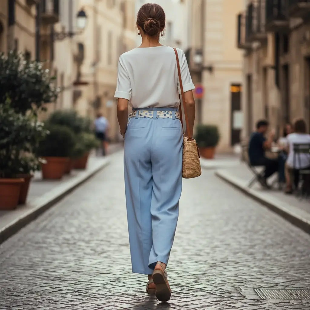Pantalon chic en bleu - Angèle