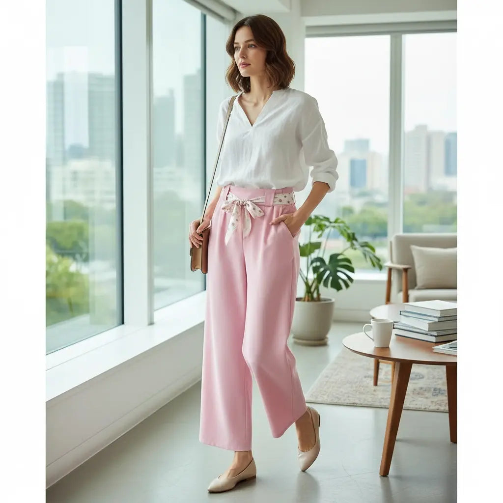 Pantalon chic en rose - Angèle