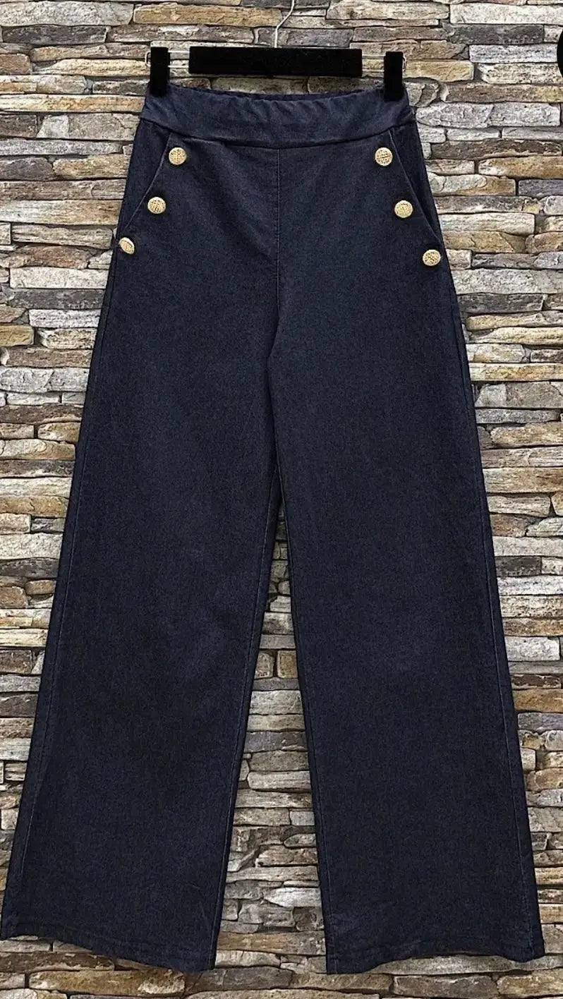Pantalon large taille haute denim - Père Noël FENG HUN