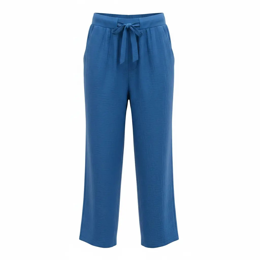 Pantalon gaz de coton - Mathilda (bleu)