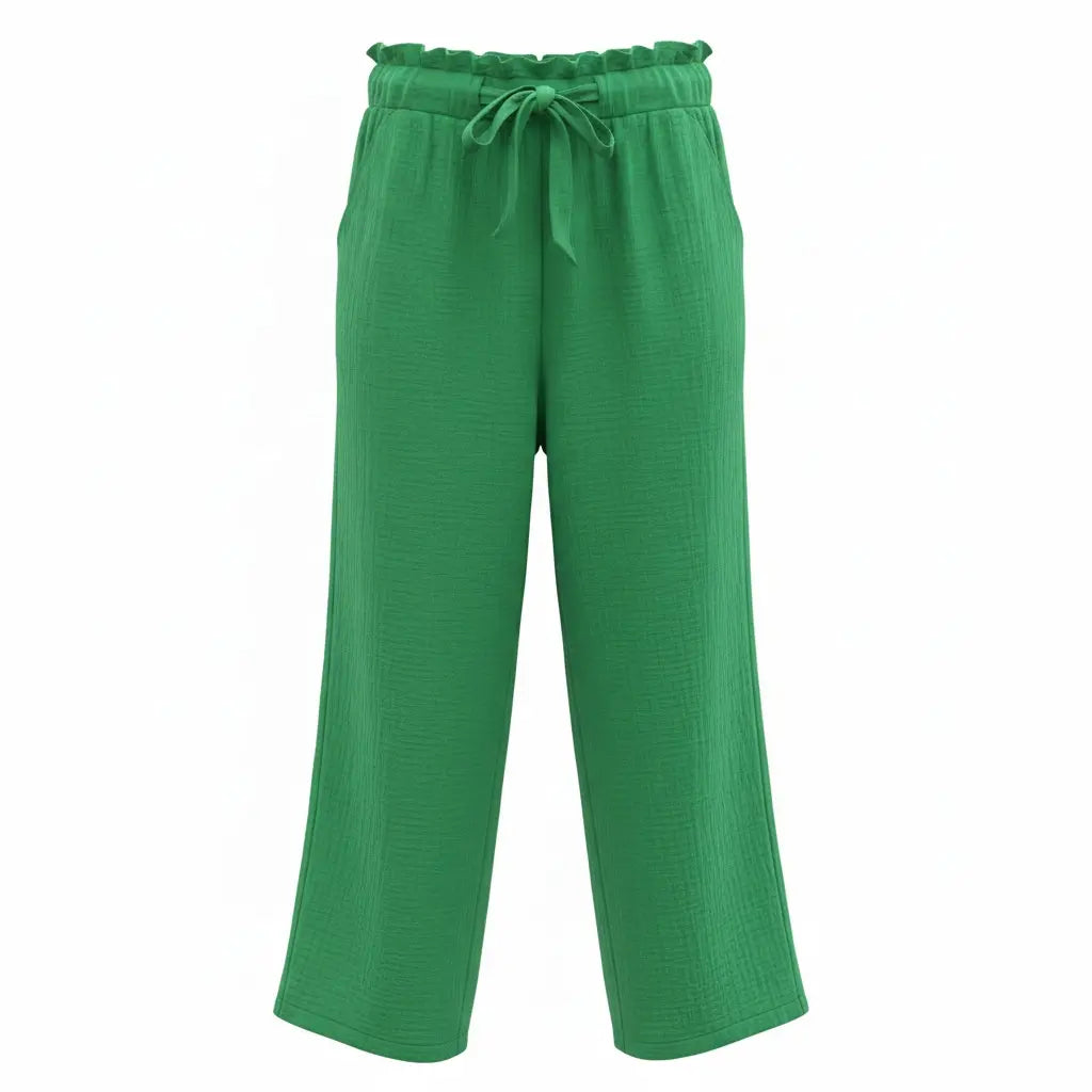 Pantalon gaz de coton - Mathilda (vert gucci)