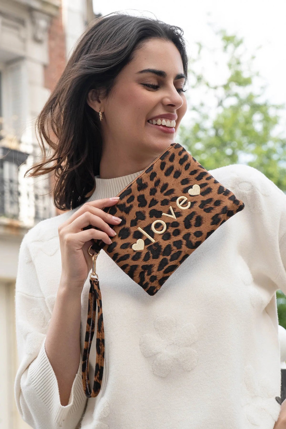 Pochette léopard Love- Paula M & P Accessoires