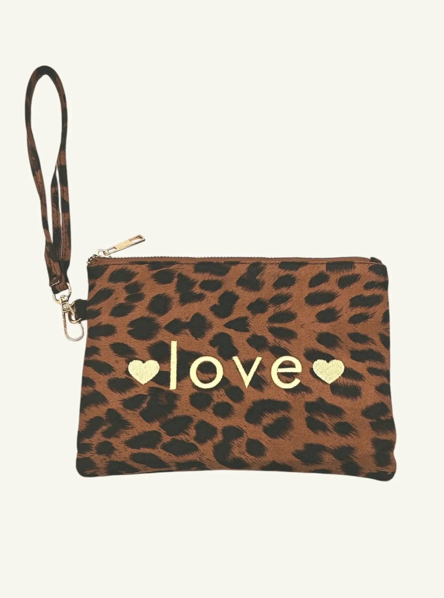 Pochette léopard Love- Paula M & P Accessoires