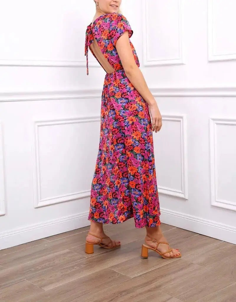 Robe longue - Pivoine LILIE ROSE