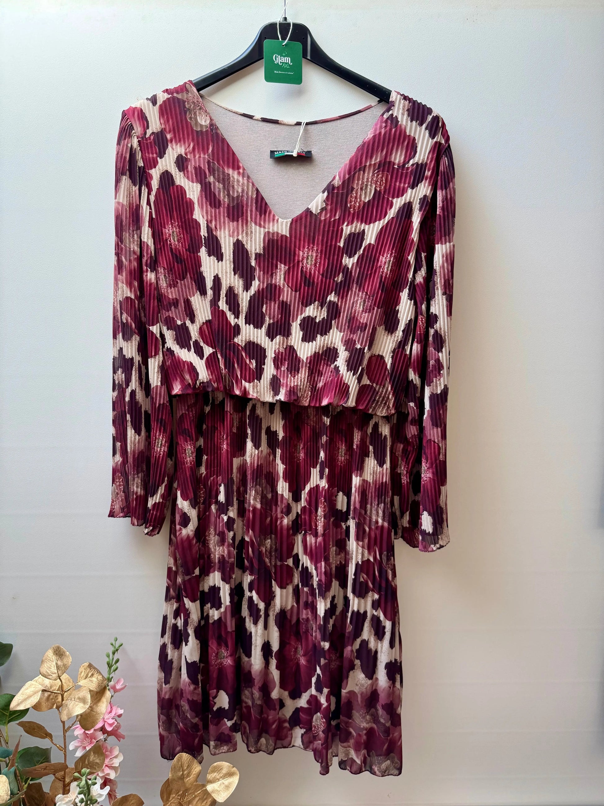 Robe midi plissée à motifs - Péridot LUIZACCO