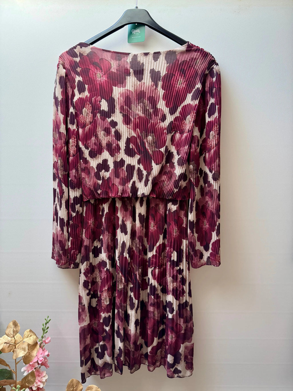 Robe midi plissée à motifs - Péridot LUIZACCO