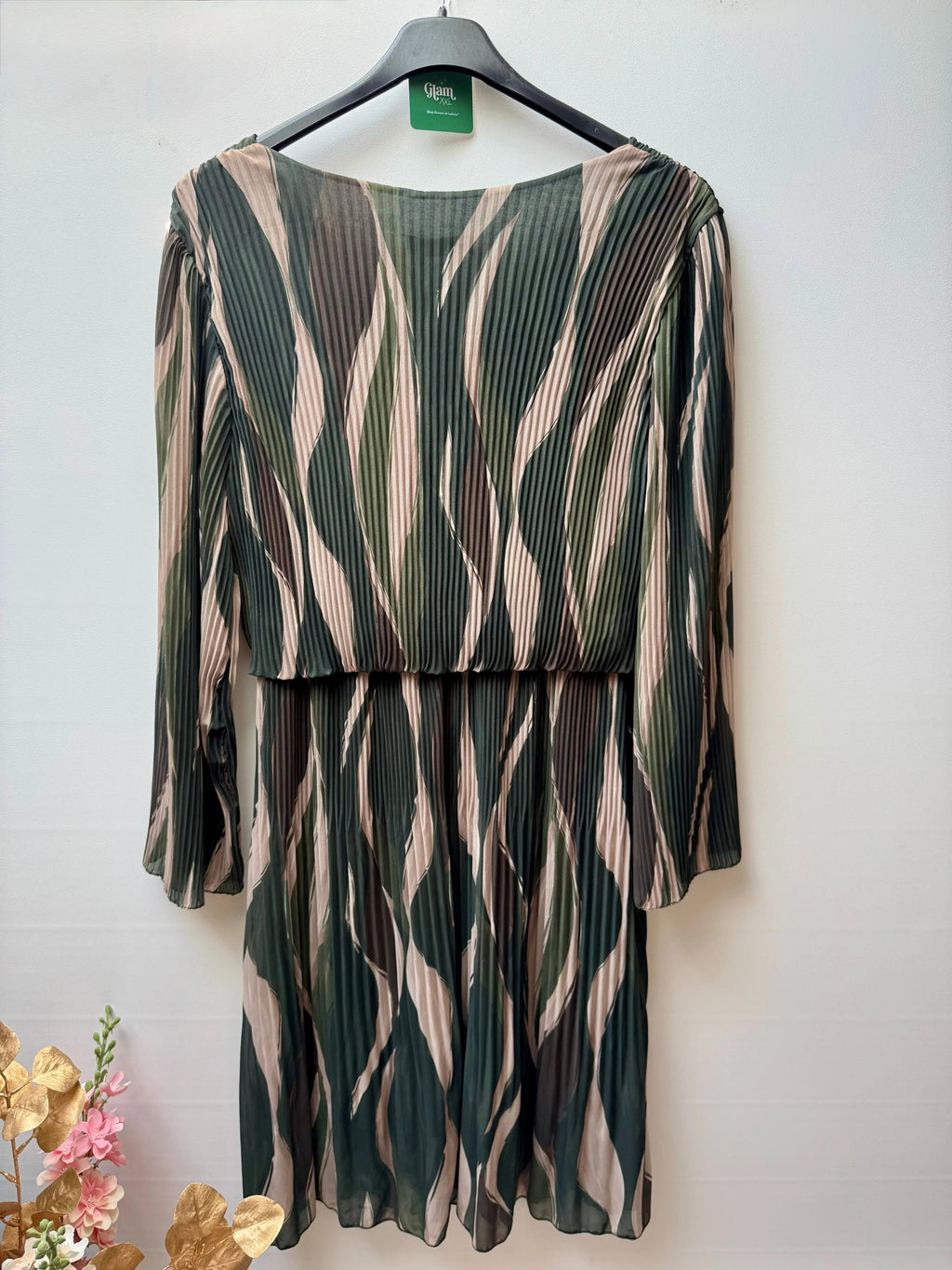 Robe midi plissée à motifs - Péridot LUIZACCO