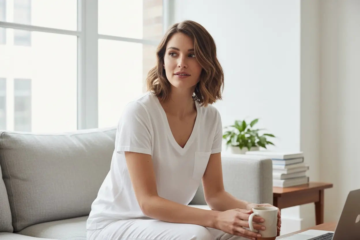 Tee-shirt blanc avec pochette - Zita