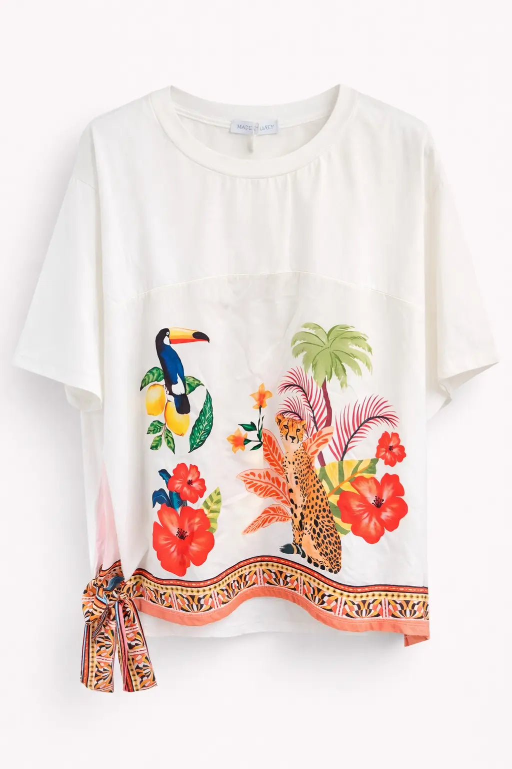 Tee-shirt tropical fond blanc - Amazonia