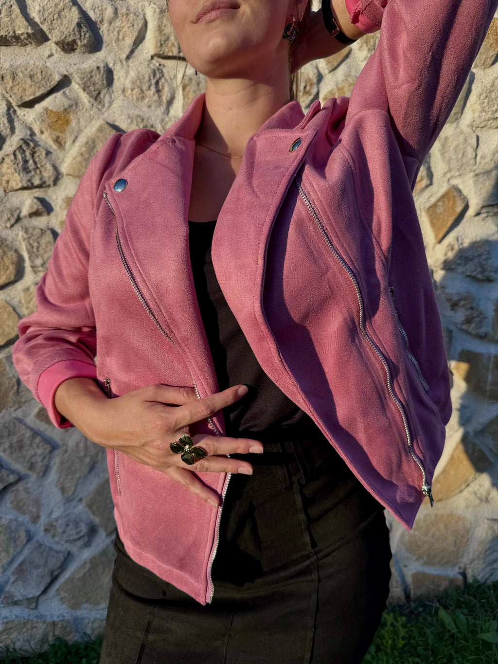 Veste perfecto en suedine -  Pauline NH-3